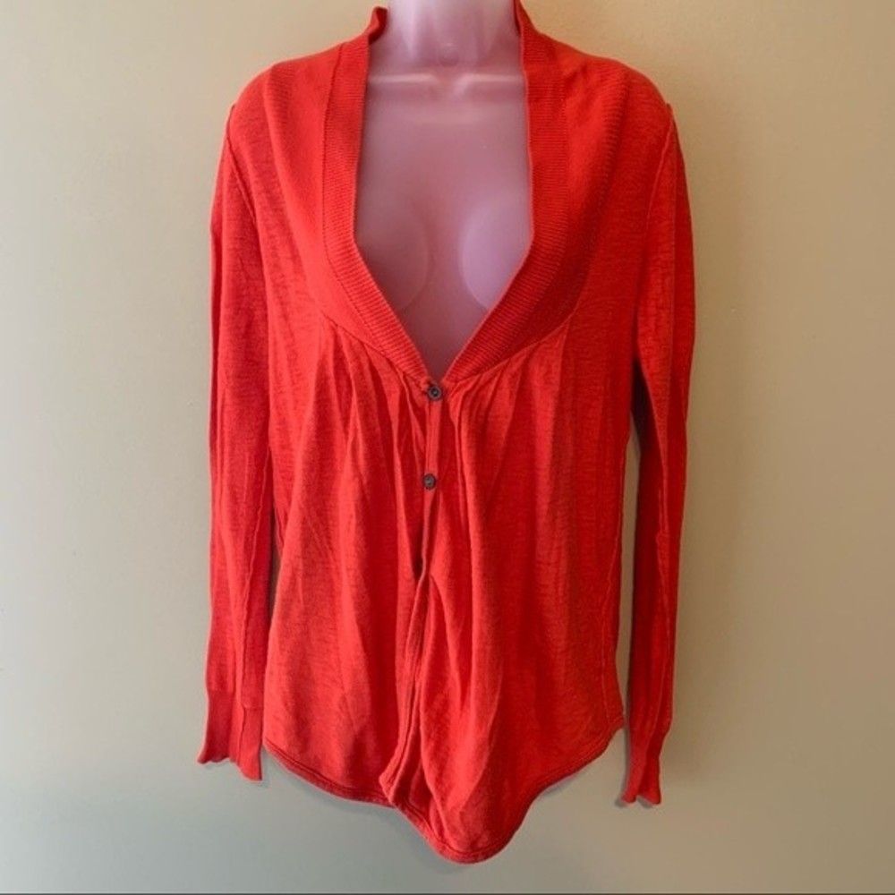 Free People Lightweight Orange Cardigan, Small